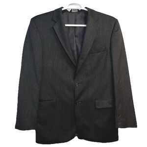 Jos A Banks Men Signature Collection Blazer Size 42L Black‎ 100% Wool Sport Coat